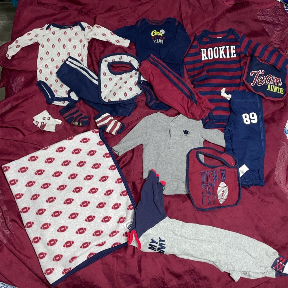 Carter’s Just One You Property Of Awesome Parents Football blanket lot 6 months